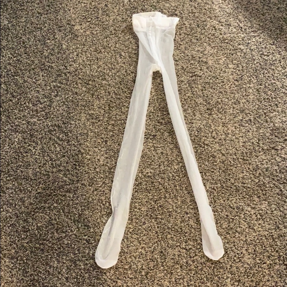 White tights with a silver accent